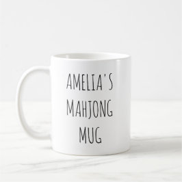 Minimalist Personalized Mahjong Name Design Simple Kaffeetasse