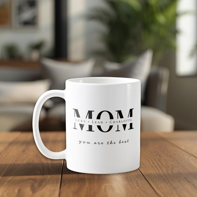 Minimalist Personalized Mom Name Gift Kaffeetasse (Von Creator hochgeladen)