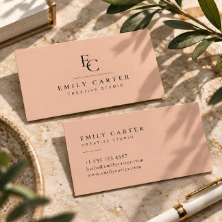 Minimalist Personalized Monogram Modern Visitenkarte