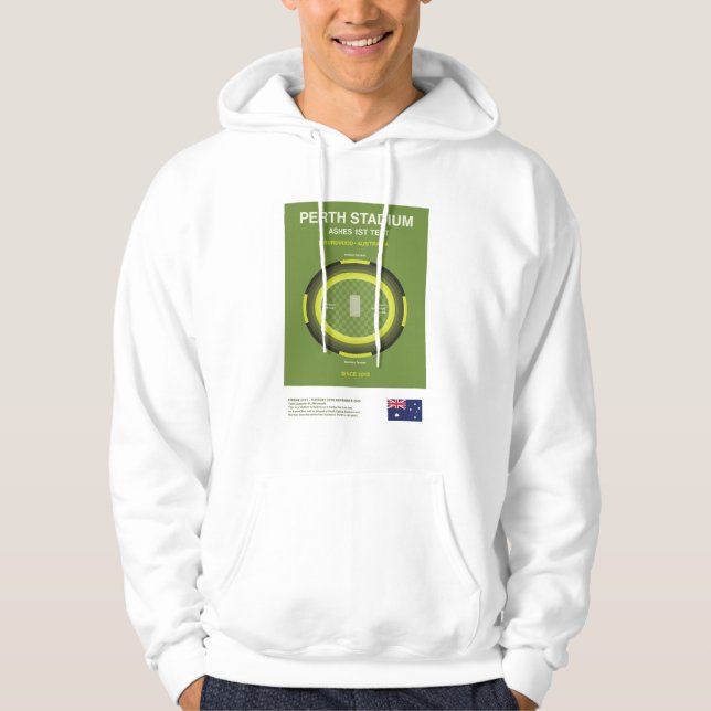 Minimalist Perth Cricket Ground Line Print Hoodie (Vorderseite)