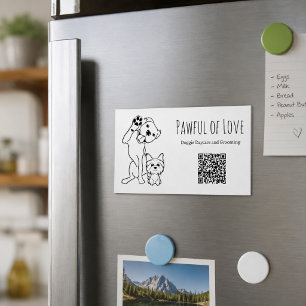 Minimalist Pet Services QR-Code Magnetische Visitenkarte