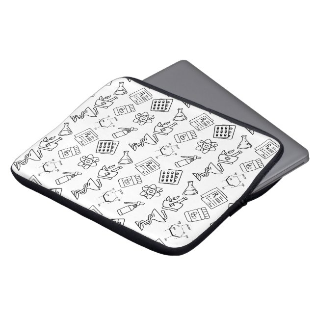 Minimalist Pharmacy Icon Pattern Laptop Sleeve (Vorne Oben)