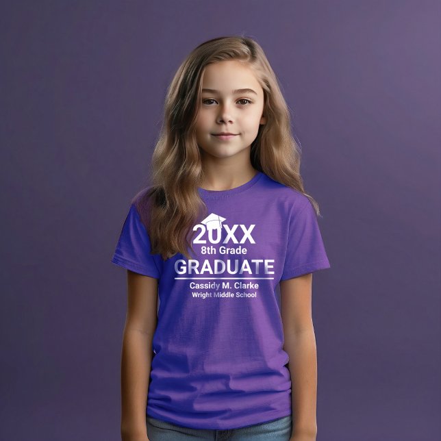 Minimalist Photo 8th Grade Graduation T-Shirt (Von Creator hochgeladen)
