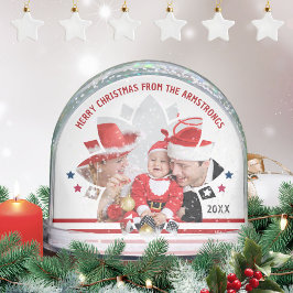 Minimalist Photo Family Holiday Keepsake Schneekugeln