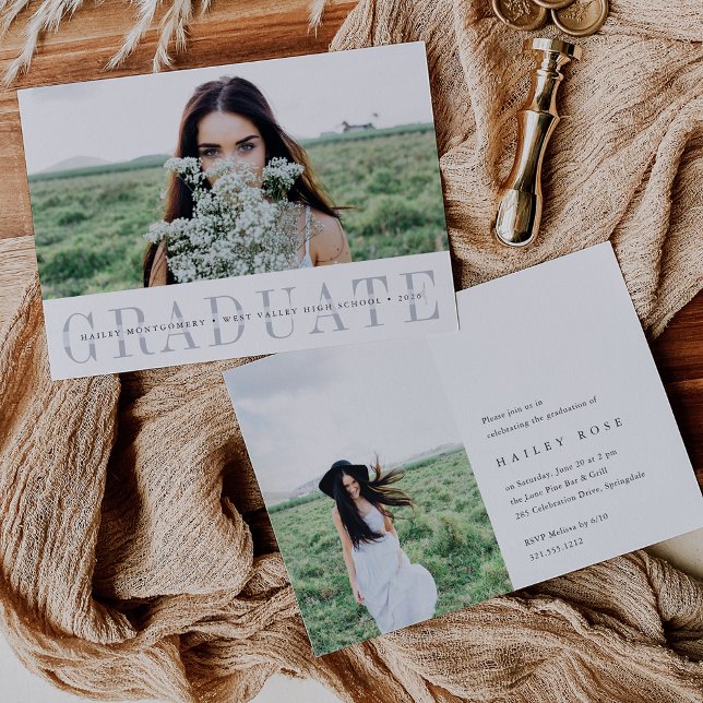 Minimalist Photo Graduation Announcement & Invite Einladung (Von Creator hochgeladen)