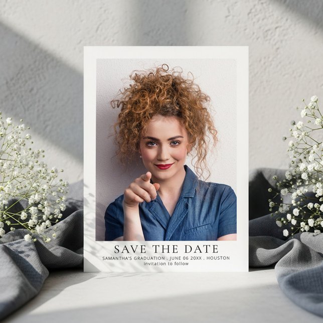 Minimalist Photo Graduation Save The Date (Von Creator hochgeladen)