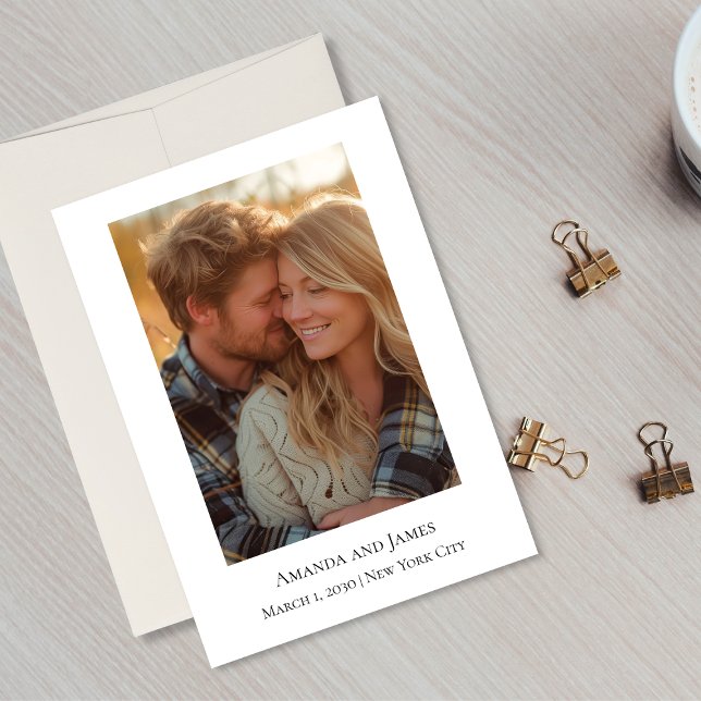 Minimalist Photo | Modern Wedding Announcement Save The Date (Photo Save The Date Card)