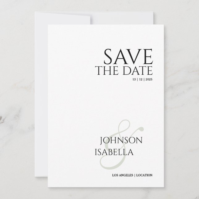 Minimalist Photo Save the Date Card Einladung (Vorderseite)