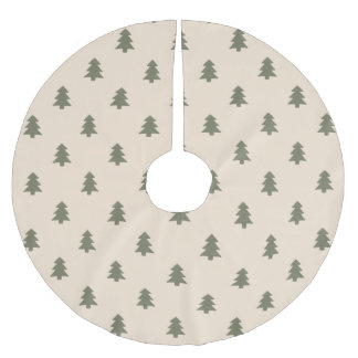 Minimalist Pine Tree Neutral Boho Farmhouse Beige Polyester Weihnachtsbaumdecke