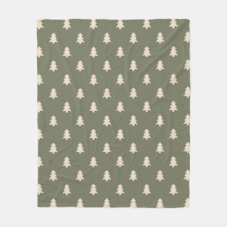 Minimalist Pine Tree Neutral Boho Farmhouse Winter Fleecedecke