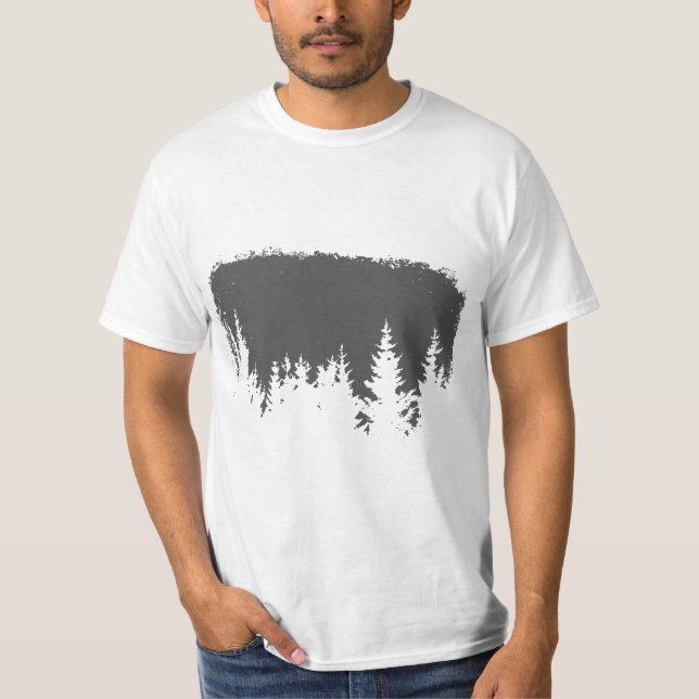 Minimalist Pine Tree World Traveler Graphic Clothi T-Shirt (Vorderseite)