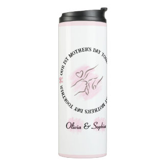 Minimalist Pink 1. Muttertags-Personalisiertes And Thermosbecher