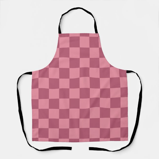 Minimalist Pink Checkerboard Pattern Schürze (Vorderseite)