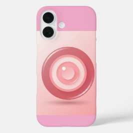 Minimalist Pink Evil Eye Icon on Soft Pastel iPhone 16 Hülle