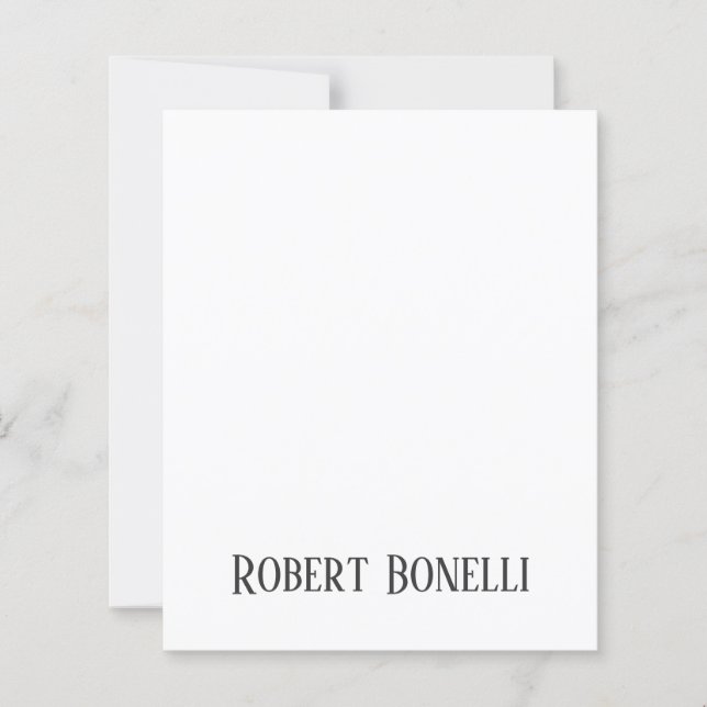 Minimalist Plain Black & White Modern Plain Paper  (Vorderseite)