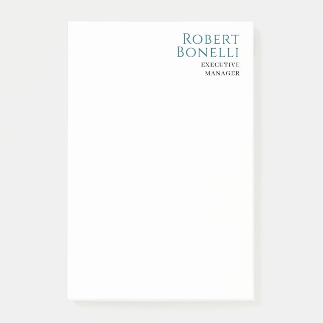 Minimalist Plain Blue & White Modern Post-it Klebezettel (Vorderseite)