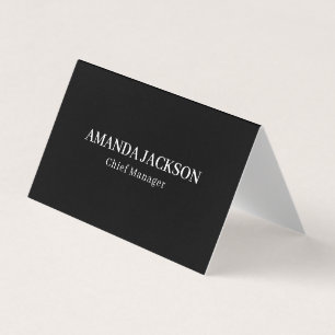 Minimalist Plain Schwarz Professionell Trendy Visitenkarten