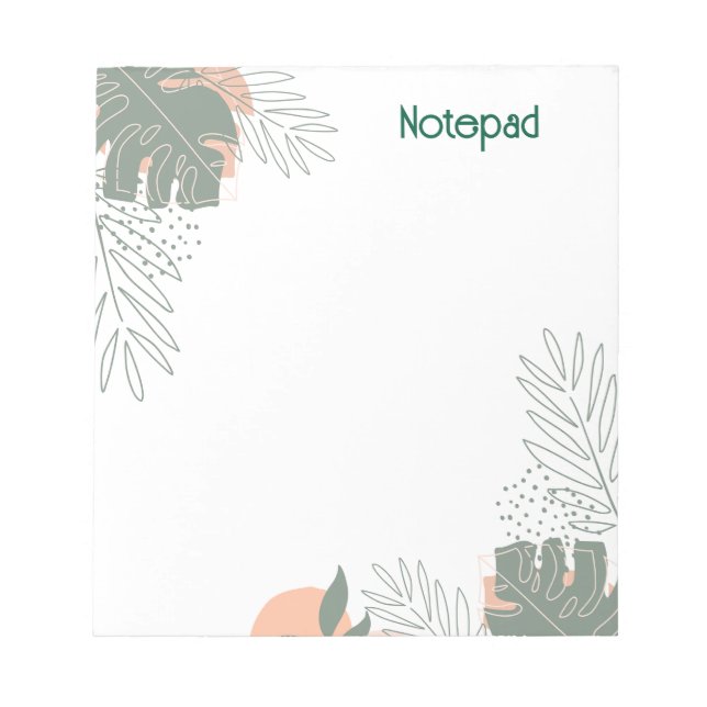 Minimalist plant paper notebook notizblock (Vorderseite)