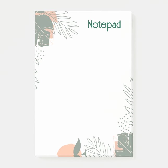 Minimalist plant paper notebook post-it klebezettel (Vorderseite)