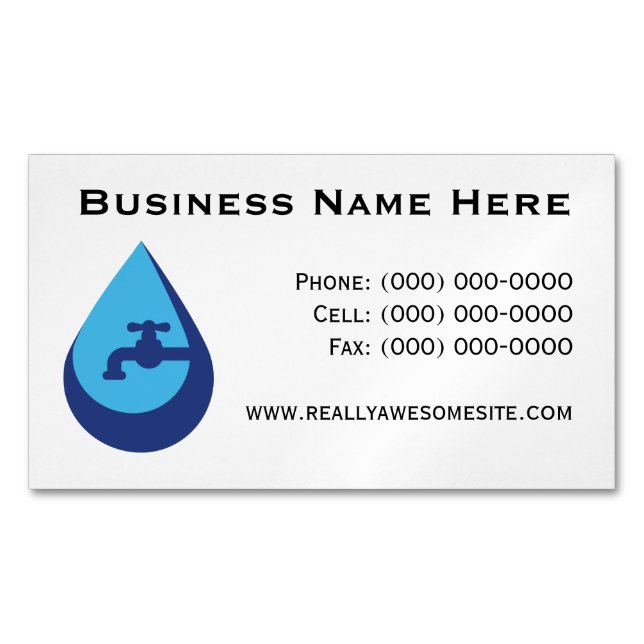 Minimalist Plumber Business Card Magnet (Vorderseite)