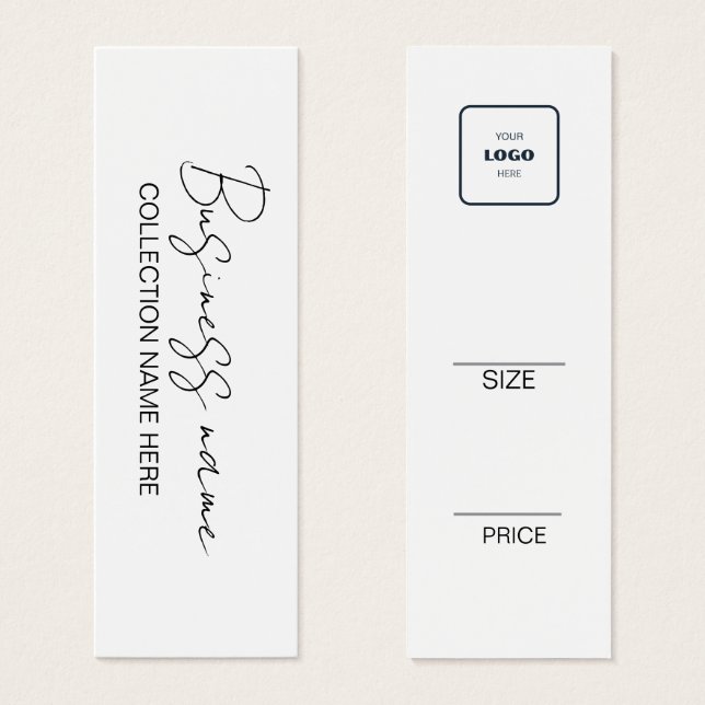 Minimalist Price Hang Tag Card (Vorne & Hinten)