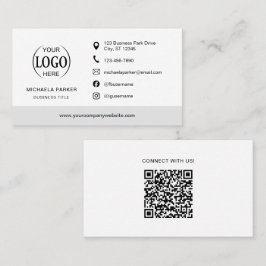 Minimalist Professional Company Logo QR Code Visitenkarte