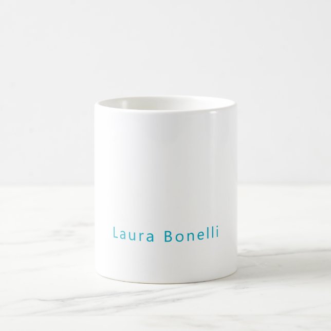 Minimalist Professional Modern Name Azure Blue Kaffeetasse (Mittel)