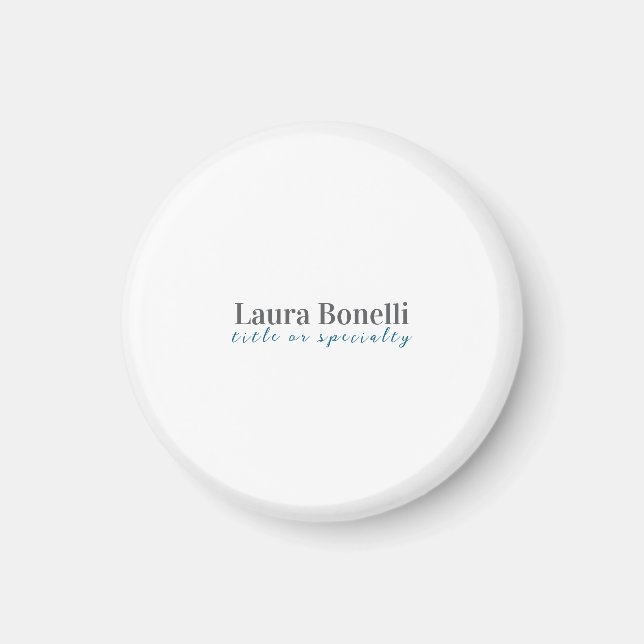 Minimalist Professional Modern Plain Name Title Magnet (Vorne)