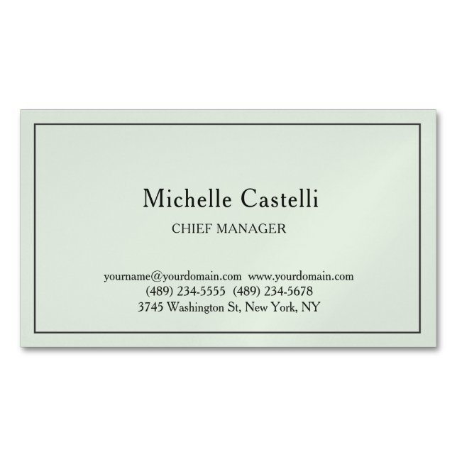 Minimalist Professional Unique Classical Pastel Magnetische Visitenkarte (Vorderseite)