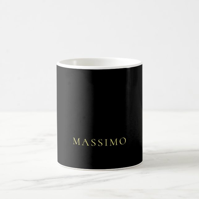 Minimalist Professionell Gold & Schwarz Farbname Kaffeetasse (Mittel)