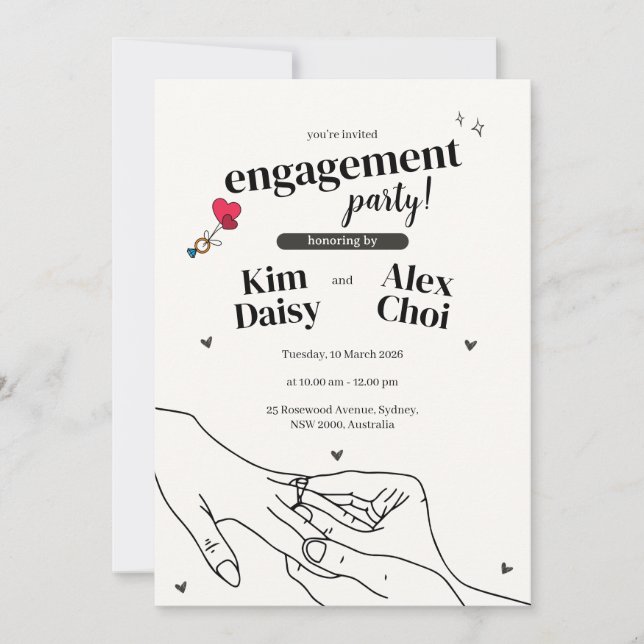 Minimalist Proposal Elegant Invite | Engagement (Vorderseite)