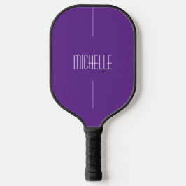 Minimalist Purpur individuell mit Namen Pickleball Schläger