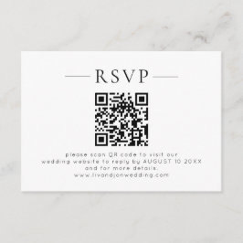 Minimalist QR Code Black White Wedding RSVP