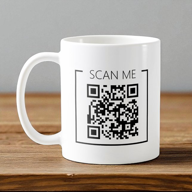 Minimalist QR Code Scan Me Business Kaffeetasse (Von Creator hochgeladen)