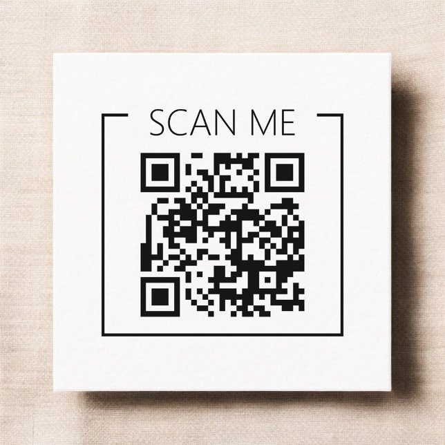 Minimalist QR Code Scan Me Business Quadratische Visitenkarte (Von Creator hochgeladen)