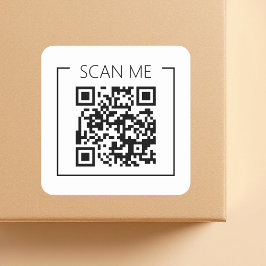 Minimalist QR Code Scan Me Business Quadratischer Aufkleber