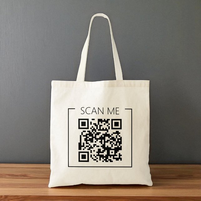 Minimalist QR Code Scan Me Business Tragetasche (Von Creator hochgeladen)