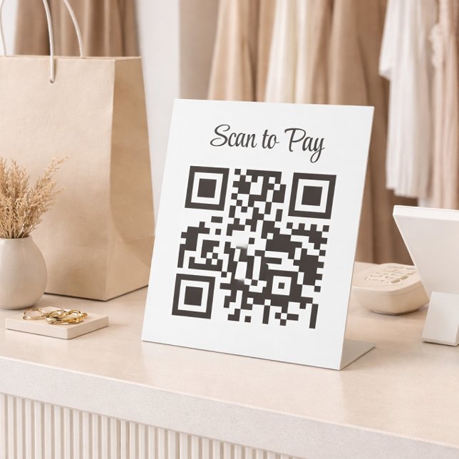 Minimalist Qr Code Scan to Pay  Sockelschild (Von Creator hochgeladen)