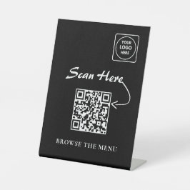 Minimalist QR Menu display holder Sockelschild