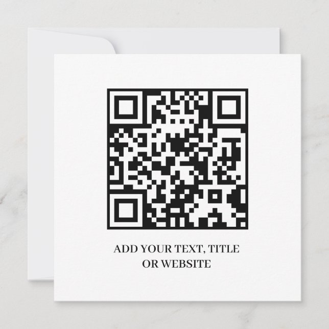Minimalist QR | Modern Custom Text Design Einladung (Vorderseite)