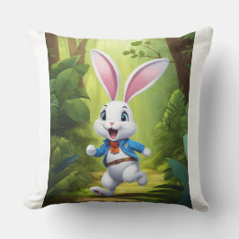 Minimalist Rabbit Logo Pillow Cover | Cute Bunny H Kissen