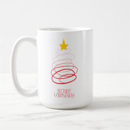 Minimalist Red Christmas Tree Mug – Merry Christma Kaffeetasse