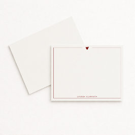Minimalist Red Heart Stationery Note Card Einladung