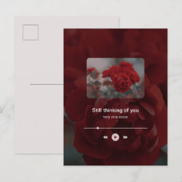 Minimalist Red Music Player Valentine's Day Feiertagspostkarte