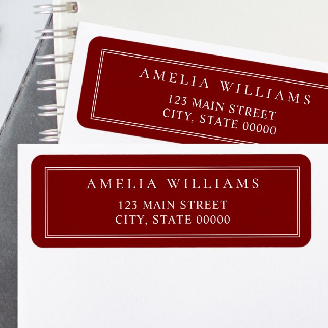 Minimalist Red Two Border Return Address (Von Creator hochgeladen)
