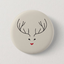 minimalist reindeer face button