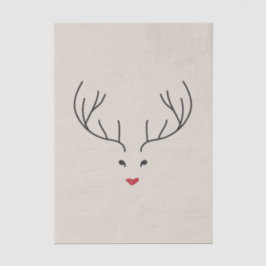 minimalist reindeer face seidenpapier