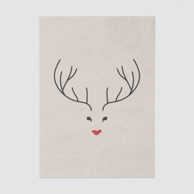 minimalist reindeer face seidenpapier (Vorderseite)