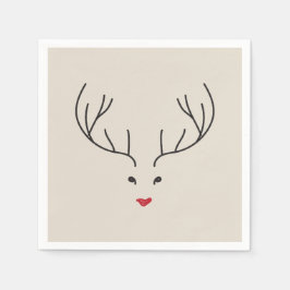 minimalist reindeer face serviette