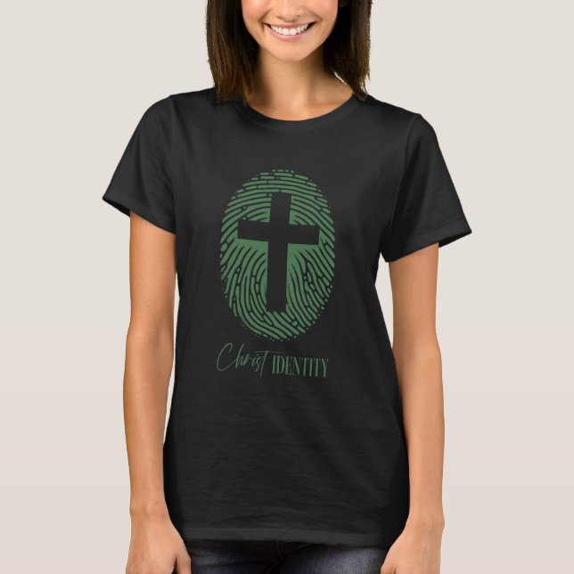 Minimalist Religious Christian Cross God Faith Jes T-Shirt (Vorderseite)